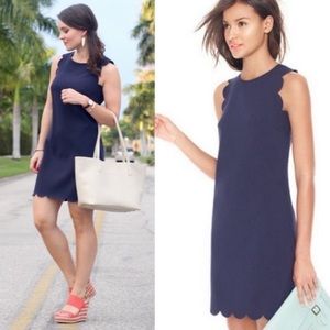 J. Crew navy scalloped dress